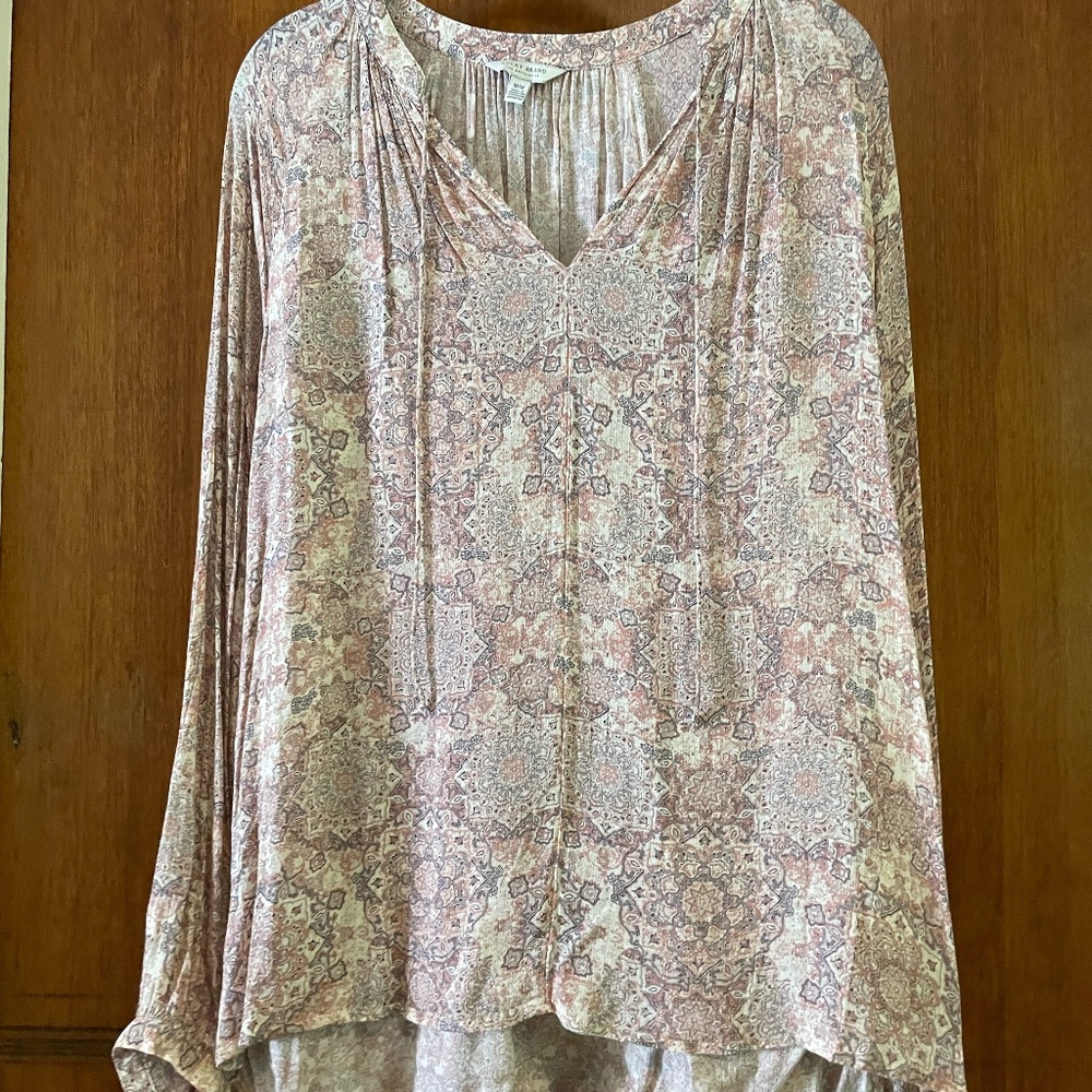 Lucky Brand Bohemian Top Paisley Print Boho blouse